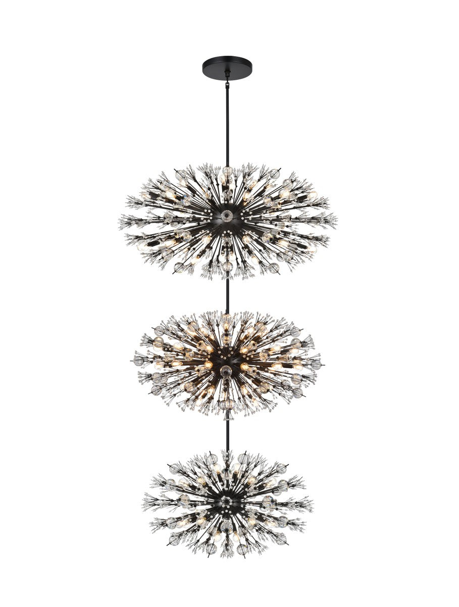 Elegant Lighting - 2500G50L3BK - 90 Light Chandelier - Vera - Black