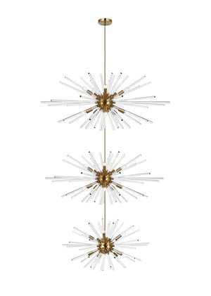 Elegant Lighting - 2502G46L3SG - 30 Light Chandelier - Sienna - Satin Gold