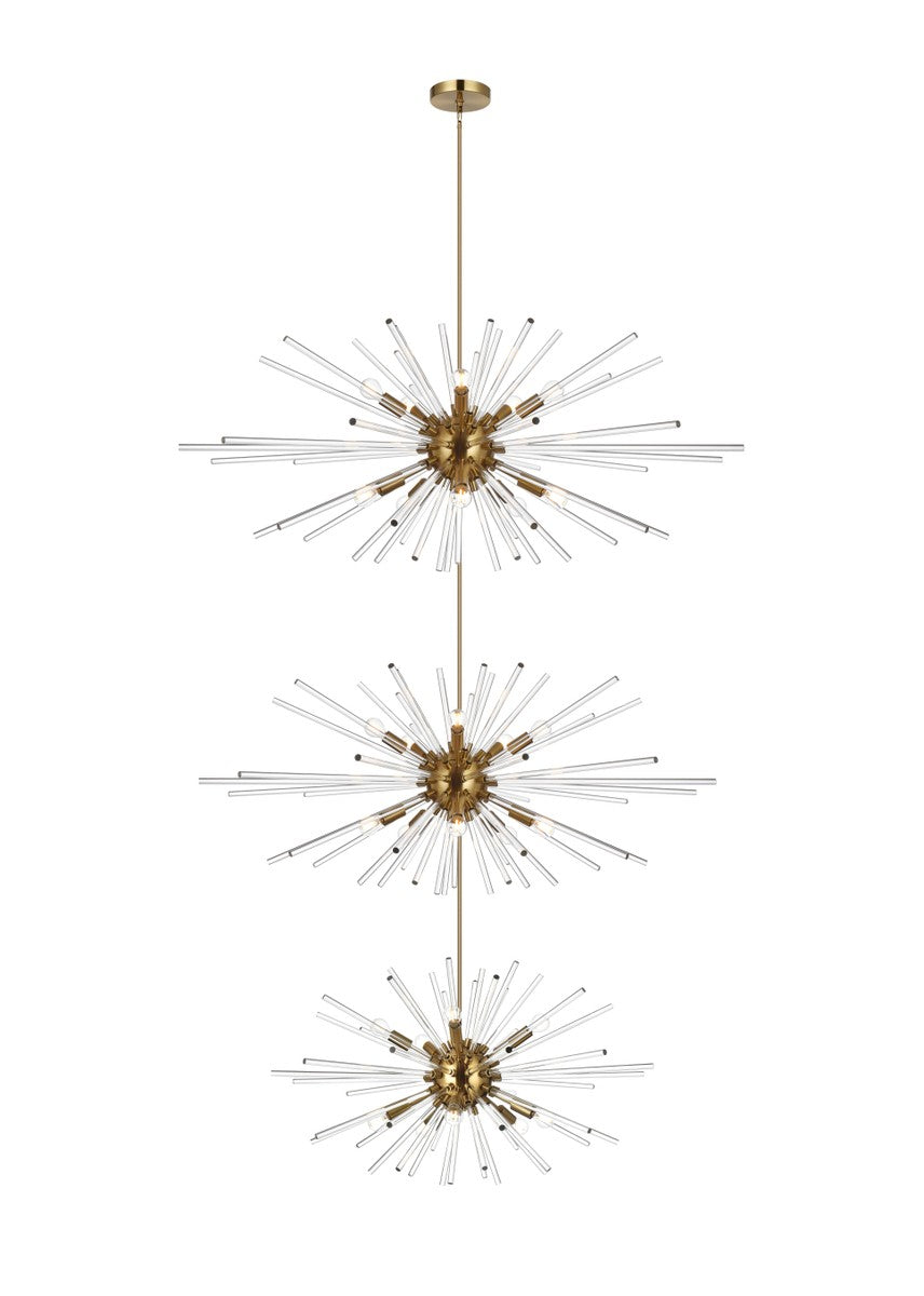 Elegant Lighting - 2502G46L3SG - 30 Light Chandelier - Sienna - Satin Gold