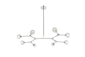 Elegant Lighting - 3508D45C - Eight Light Pendant - Zayne - Chrome And Clear