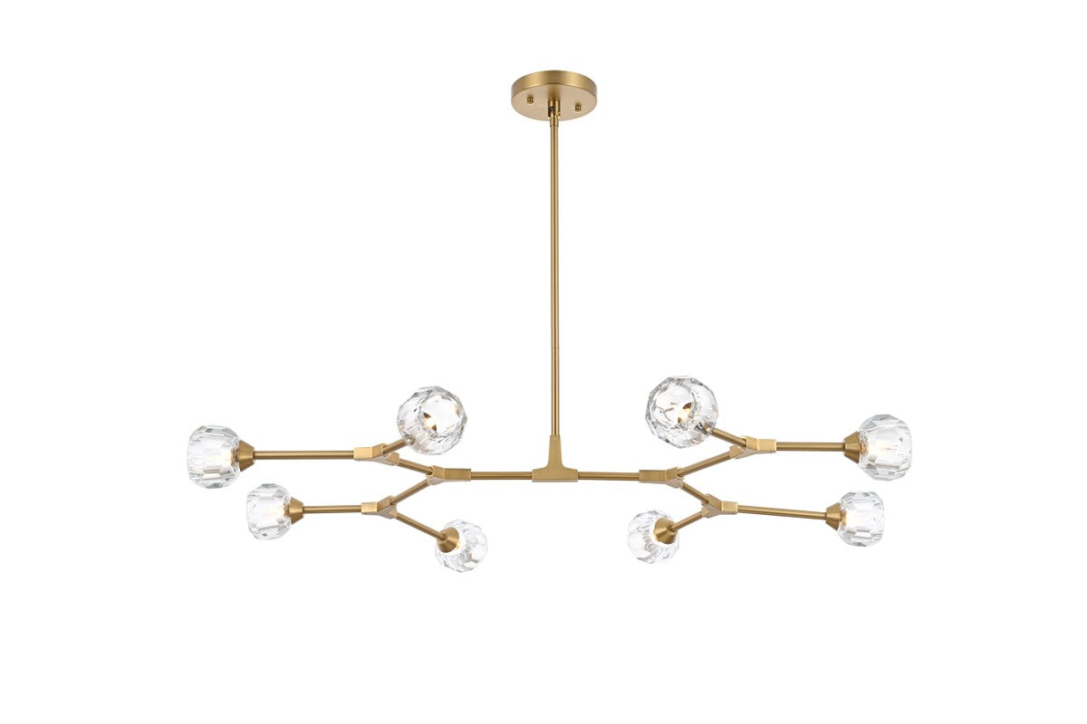 Elegant Lighting - 3508D45G - Eight Light Pendant - Zayne - Gold And Clear