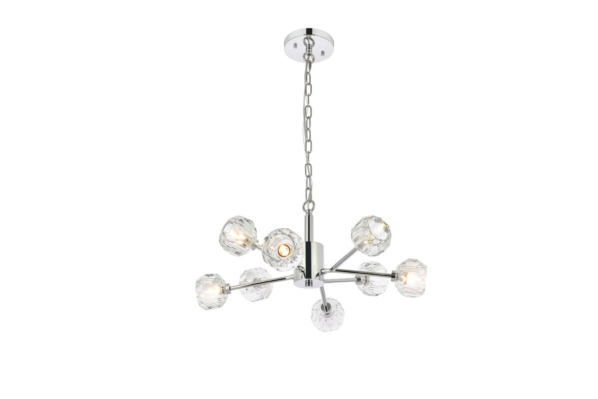 Elegant Lighting - 3509D24C - Eight Light Pendant - Graham - Chrome And Clear