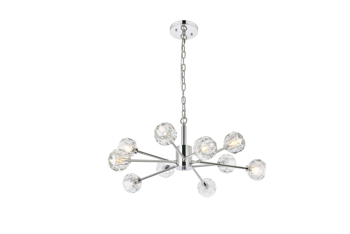 Elegant Lighting - 3509D29C - Ten Light Pendant - Graham - Chrome and Clear