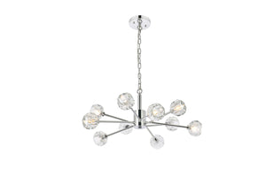Elegant Lighting - 3509D29C - Ten Light Pendant - Graham - Chrome and Clear