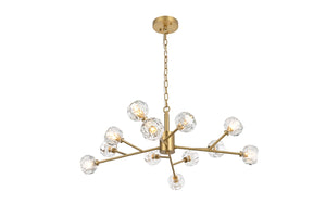 Elegant Lighting - 3509D35G - 12 Light Pendant - Graham - Gold And Clear