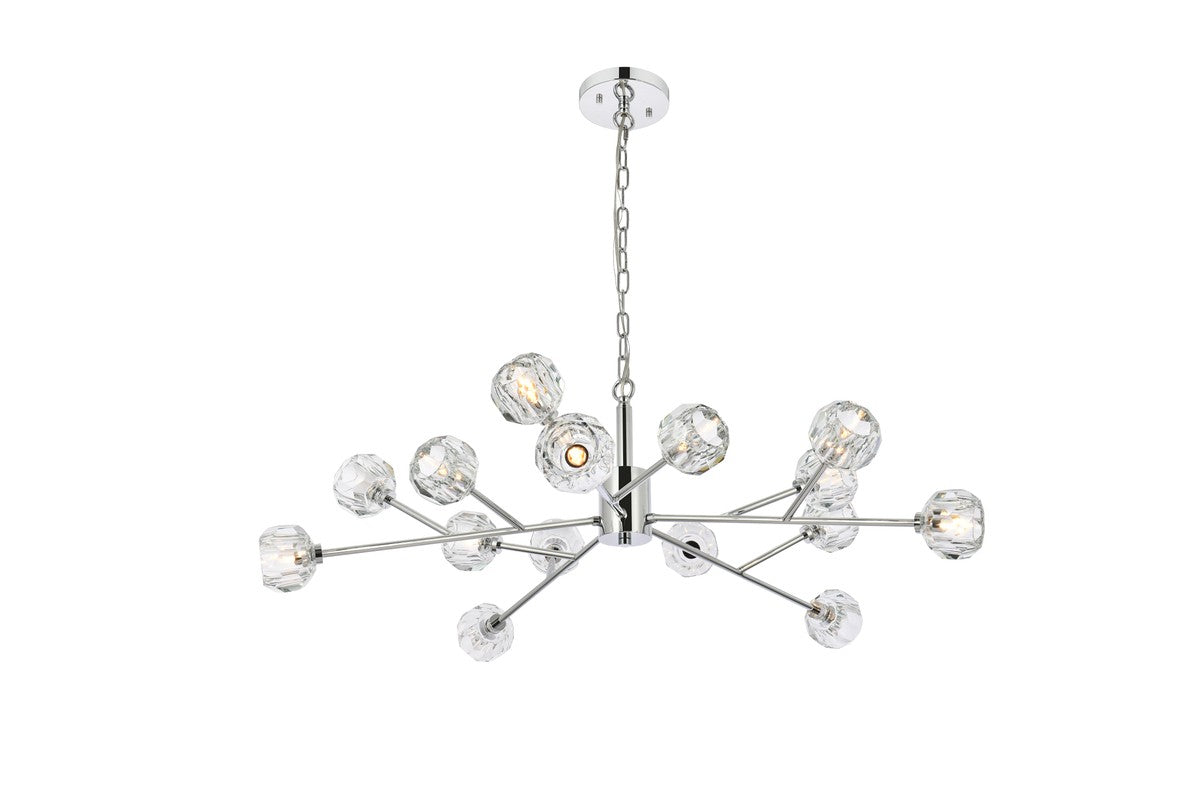 Elegant Lighting - 3509D42C - 15 Light Pendant - Graham - Chrome and Clear