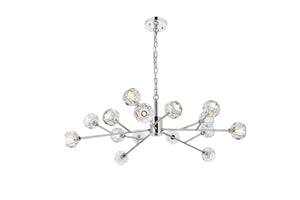 Elegant Lighting - 3509D42C - 15 Light Pendant - Graham - Chrome and Clear