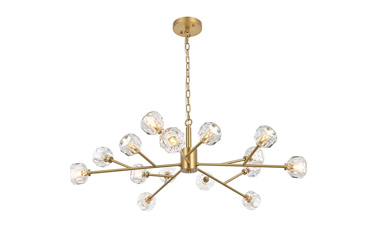 Elegant Lighting - 3509D42G - 15 Light Pendant - Graham - Gold and Clear