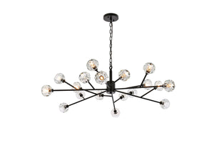 Elegant Lighting - 3509D48BK - 18 Light Pendant - Graham - Black and Clear