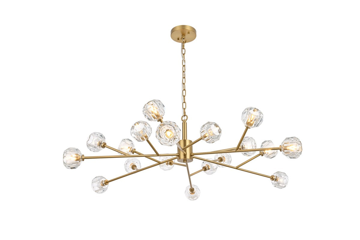 Elegant Lighting - 3509D48G - 18 Light Pendant - Graham - Gold and Clear