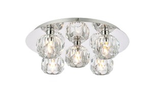 Elegant Lighting - 3509F16C - Five Light Flush Mount - Graham - Chrome and Clear