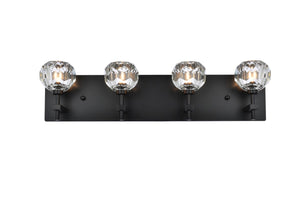 Elegant Lighting - 3509W25BK - Four Light Wall Sconce - Graham - Black and Clear