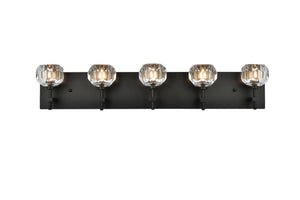 Elegant Lighting - 3509W32BK - Five Light Wall Sconce - Graham - Black and Clear