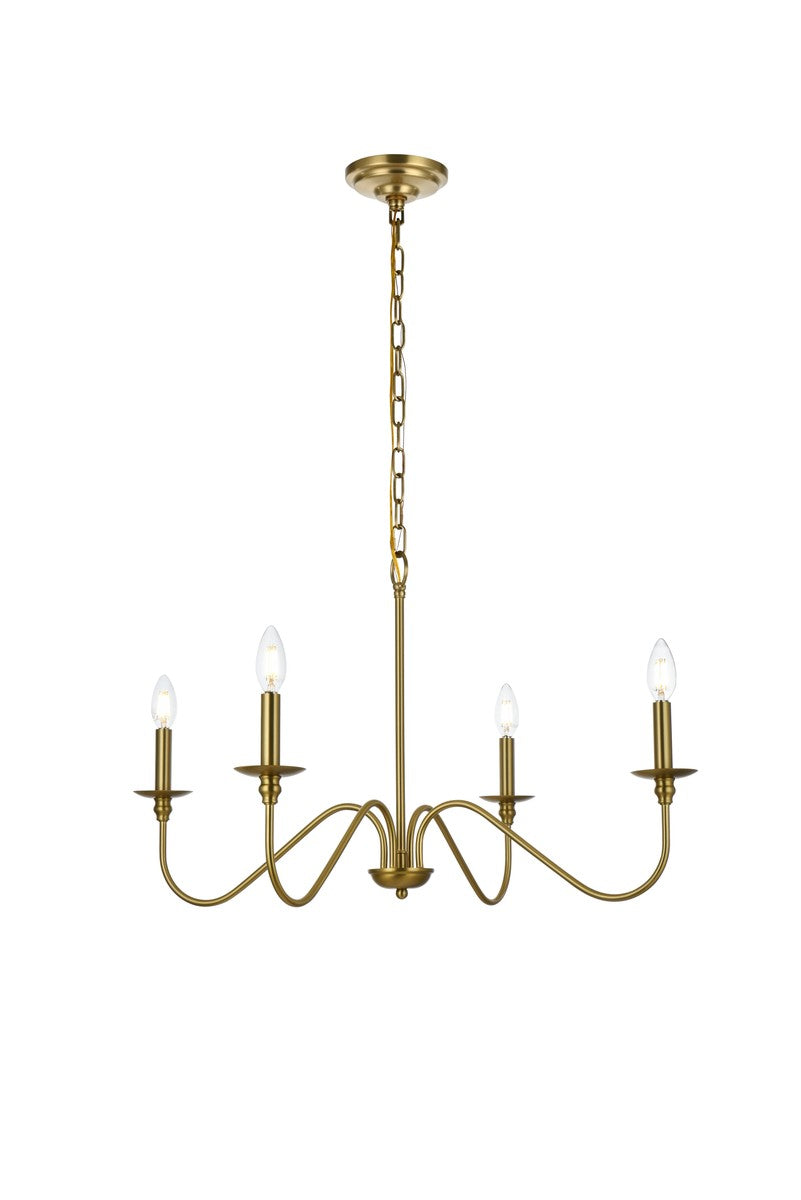 Elegant Lighting - LD5006D30SG - Four Light Chandelier - Rohan - Satin Gold