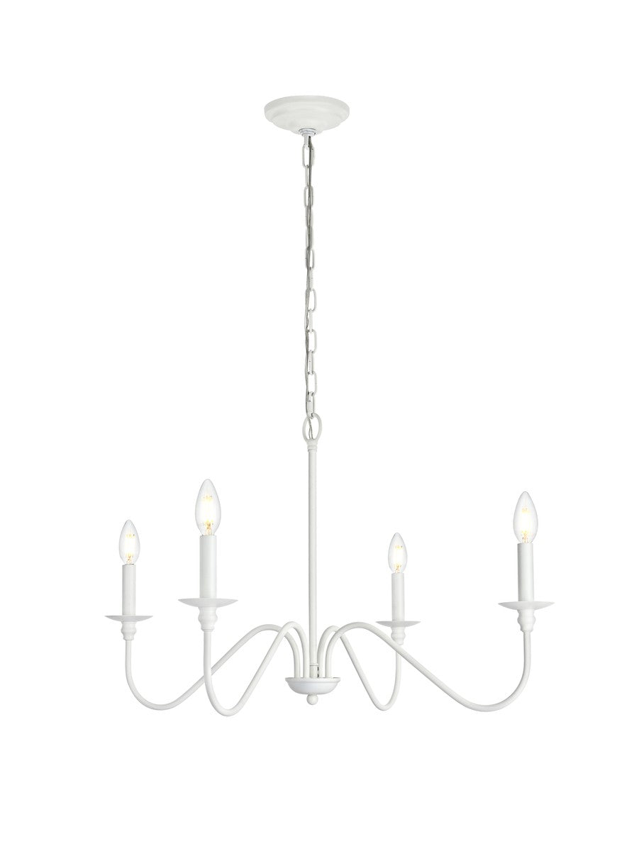 Elegant Lighting - LD5006D30WH - Four Light Chandelier - Rohan - White