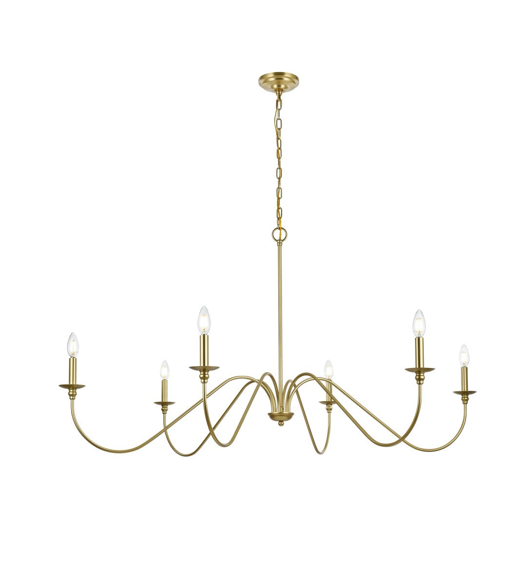 Elegant Lighting - LD5056D54BR - Six Light Chandelier - Rohan - Brass