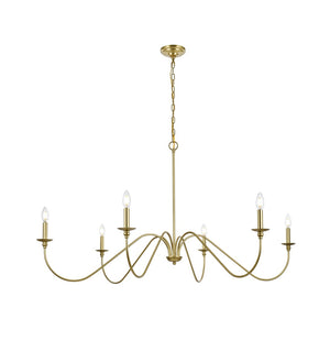 Elegant Lighting - LD5056D54BR - Six Light Chandelier - Rohan - Brass