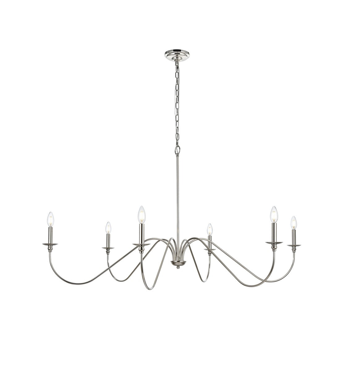 Elegant Lighting - LD5056D54PN - Six Light Chandelier - Rohan - Polished Nickel