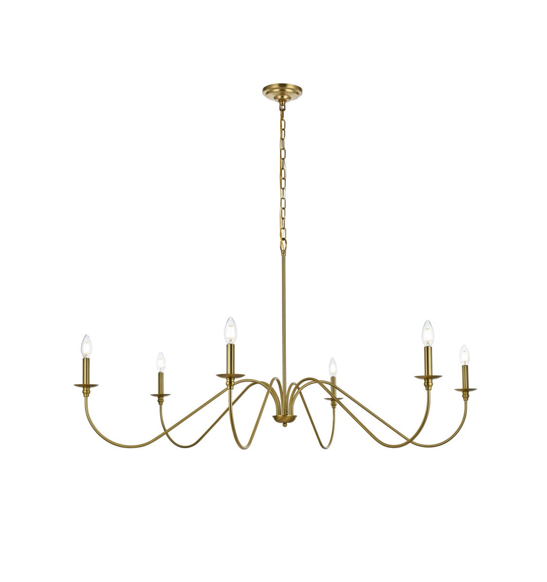 Elegant Lighting - LD5056D54SG - Six Light Chandelier - Rohan - Satin Gold