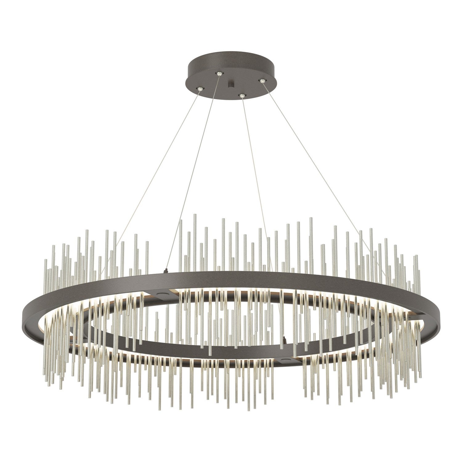 Hubbardton Forge - 139656-LED-STND-07-85 - Gossamer Circular LED Pendant - Gossamer - Dark Smoke