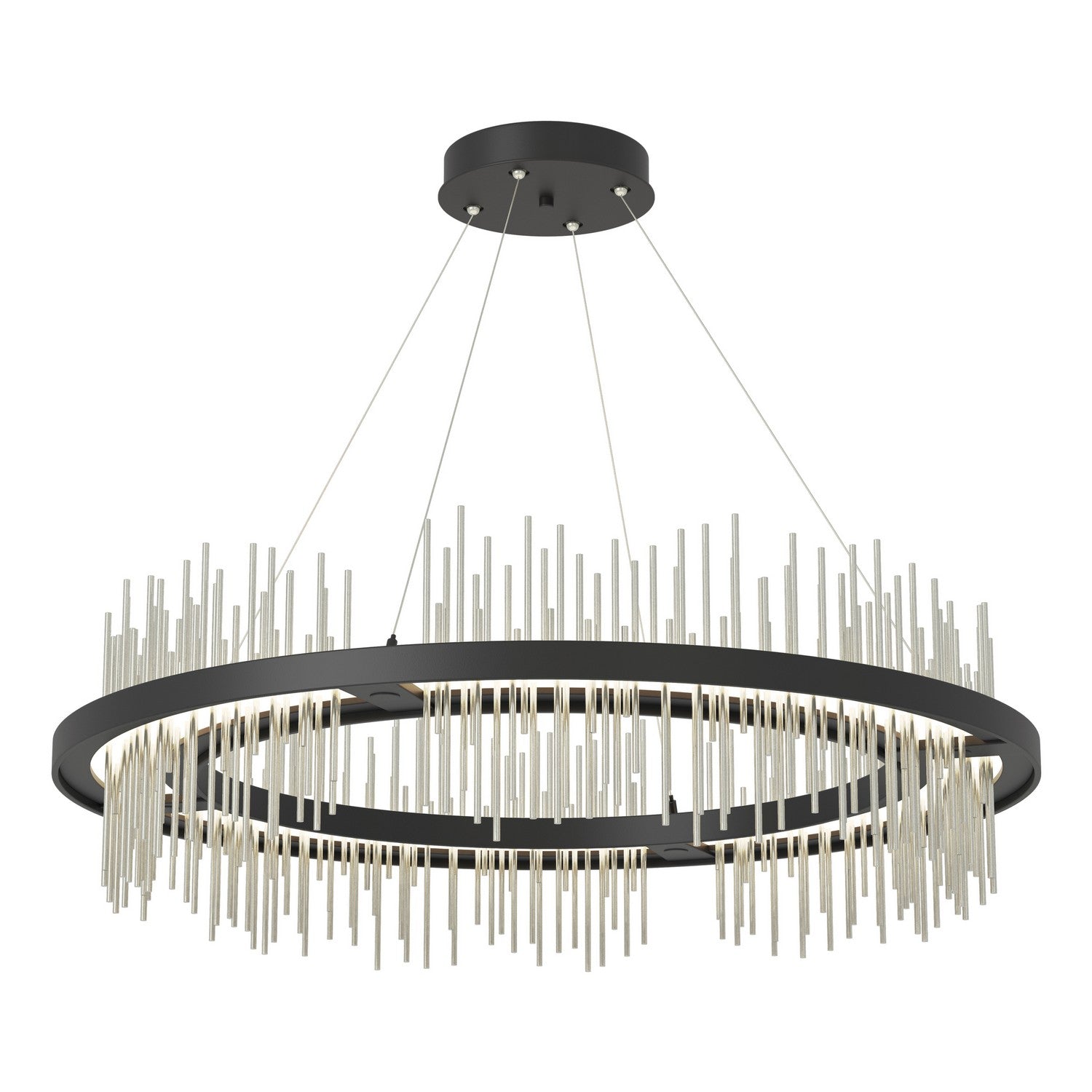 Hubbardton Forge - 139656-LED-STND-10-85 - Gossamer Circular LED Pendant - Gossamer - Black