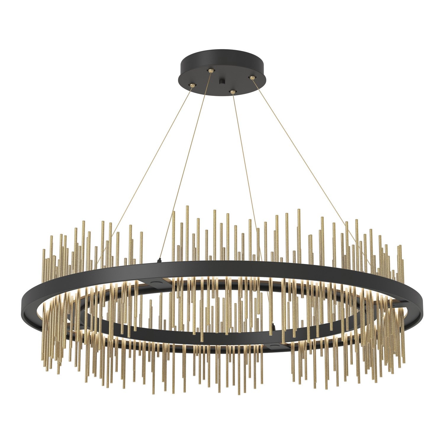 Hubbardton Forge - 139656-LED-STND-10-86 - Gossamer Circular LED Pendant - Gossamer - Black