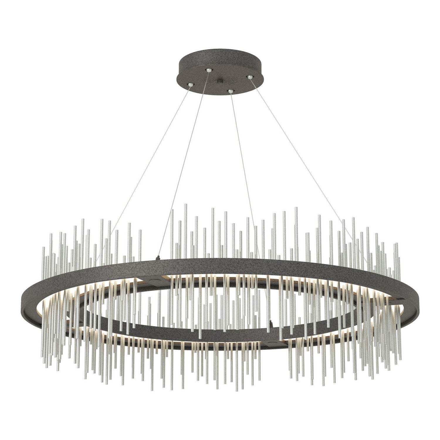 Hubbardton Forge - 139656-LED-STND-20-82 - Gossamer Circular LED Pendant - Gossamer - Natural Iron