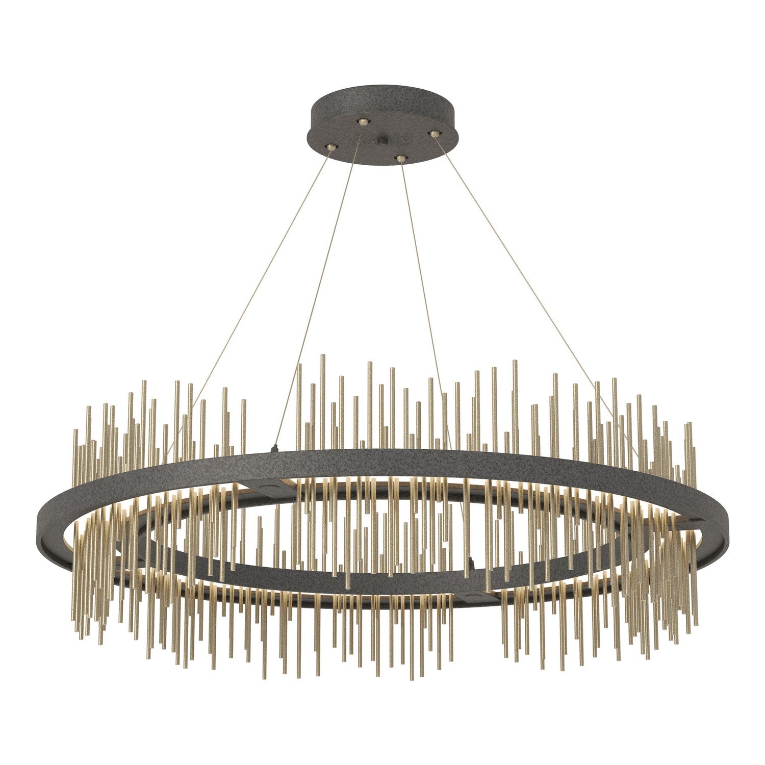 Hubbardton Forge - 139656-LED-STND-20-84 - Gossamer Circular LED Pendant - Gossamer - Natural Iron