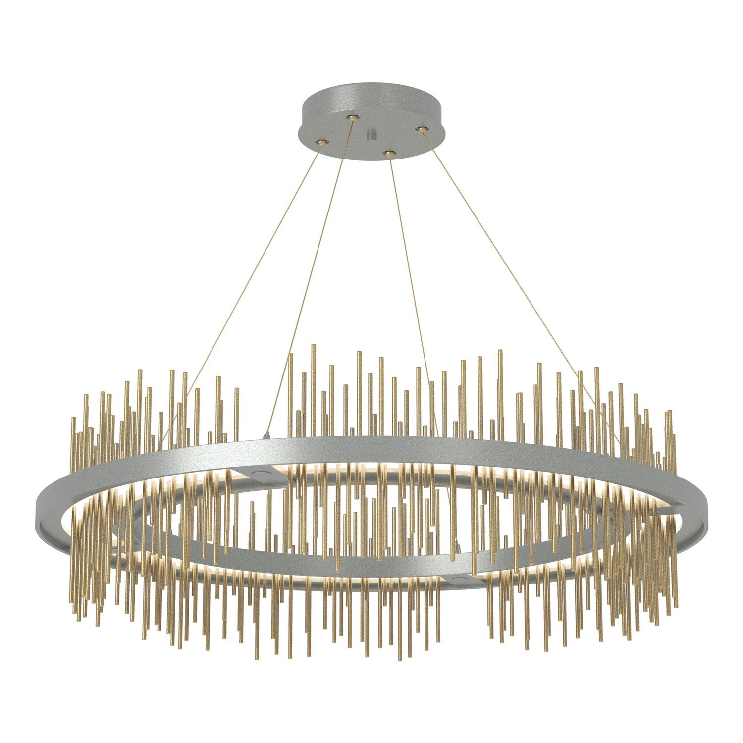 Hubbardton Forge - 139656-LED-STND-82-86 - Gossamer Circular LED Pendant - Gossamer - Vintage Platinum