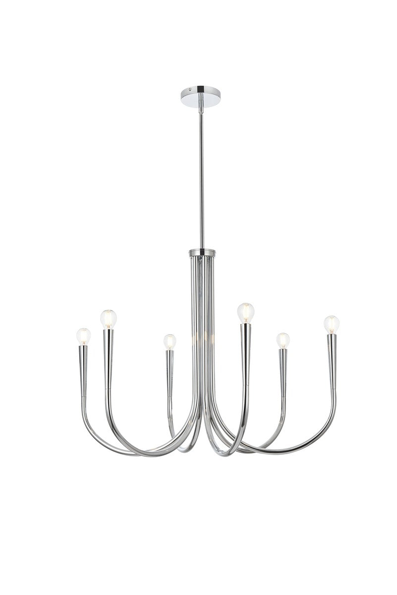 Elegant Lighting - LD722D30C - Six Light Chandelier - Layne - Chrome