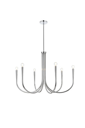 Elegant Lighting - LD722D36C - Six Light Chandelier - Layne - Chrome