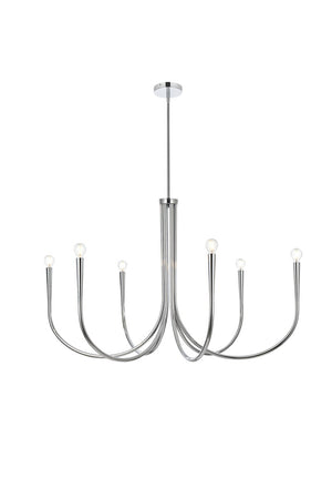 Elegant Lighting - LD722D42C - Six Light Chandelier - Layne - Chrome