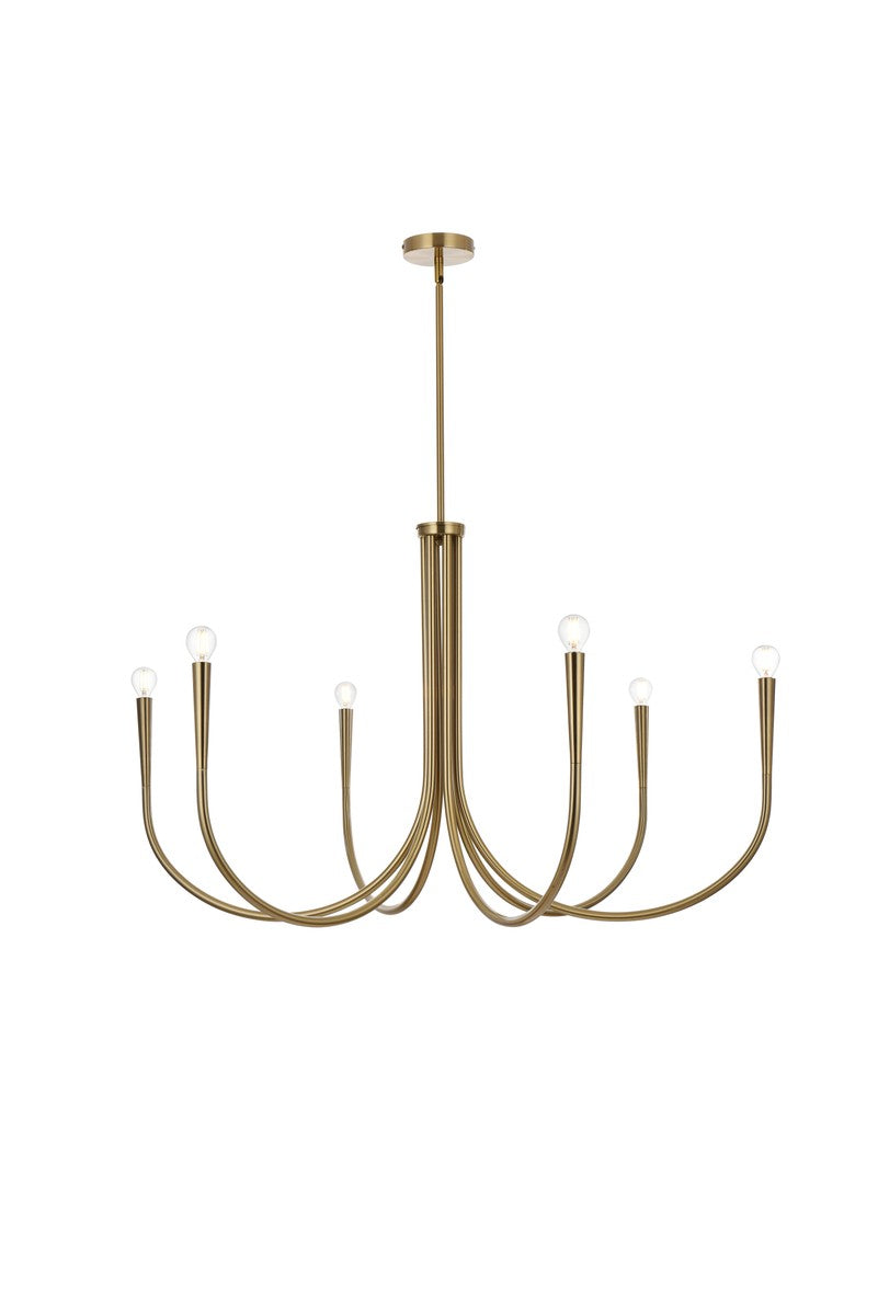 Elegant Lighting - LD722D42SG - Six Light Chandelier - Layne - Gold