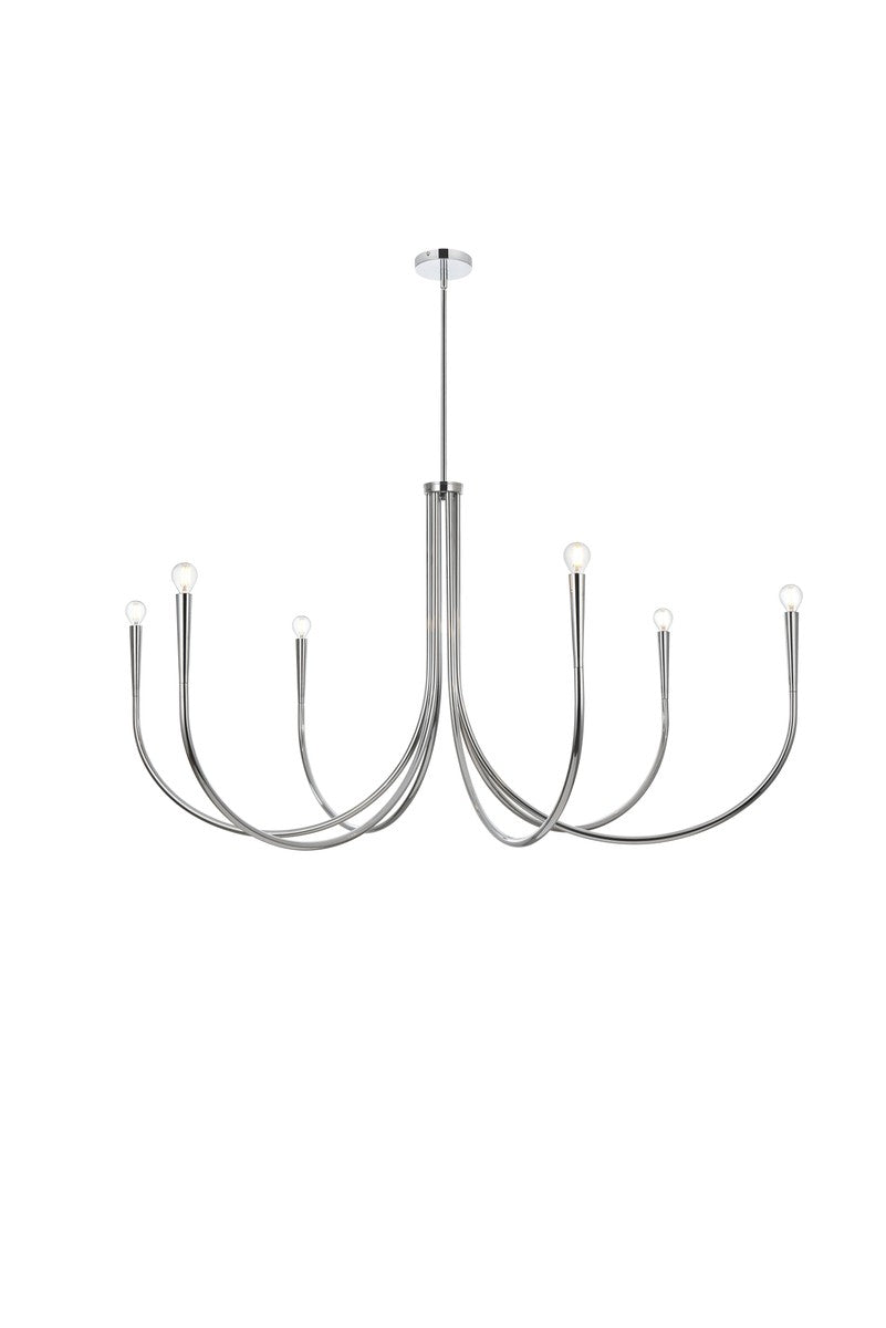 Elegant Lighting - LD722D55C - Six Light Chandelier - Layne - Chrome