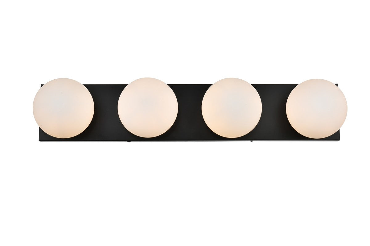 Elegant Lighting - LD7303W31BLK - Four Light Bath Sconce - Jaylin - Black and frosted white