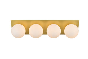 Elegant Lighting - LD7304W29BRA - Four Light Bath Sconce - Jillian - Brass and frosted white