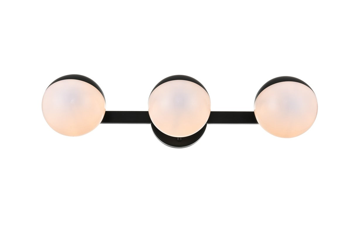 Elegant Lighting - LD7305W21BLK - Three Light Bath Sconce - Majesty - Black And Frosted White