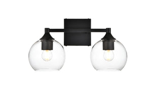 Elegant Lighting - LD7308W16BLK - Two Light Bath Sconce - Foster - Black And Clear