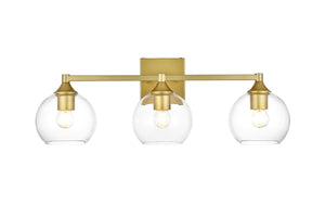 Elegant Lighting - LD7308W25BRA - Three Light Bath Sconce - Foster - Brass And Clear