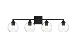 Elegant Lighting - LD7308W33BLK - Four Light Bath Sconce - Foster - Black And Clear