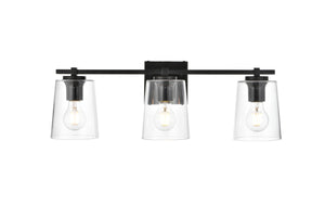 Elegant Lighting - LD7310W23BLK - Three Light Bath Sconce - Kacey - Black And Clear