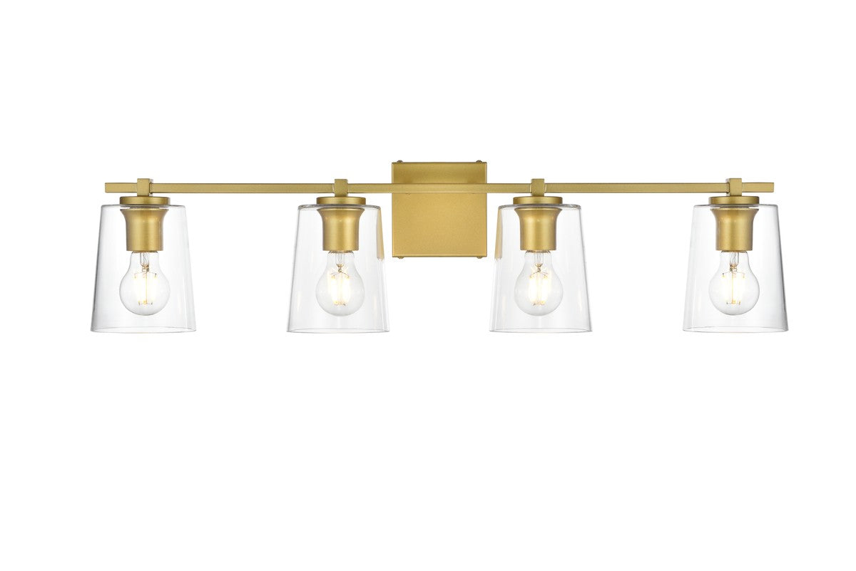 Elegant Lighting - LD7310W33BRA - Four Light Bath Sconce - Kacey - Brass and Clear