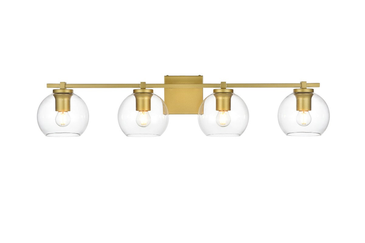 Elegant Lighting - LD7311W34BRA - Four Light Bath Sconce - Juelz - Brass and Clear