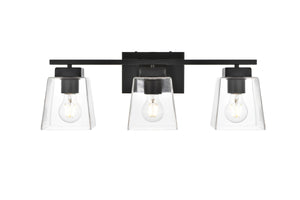 Elegant Lighting - LD7312W23BLK - Three Light Bath Sconce - Merrick - Black And Clear