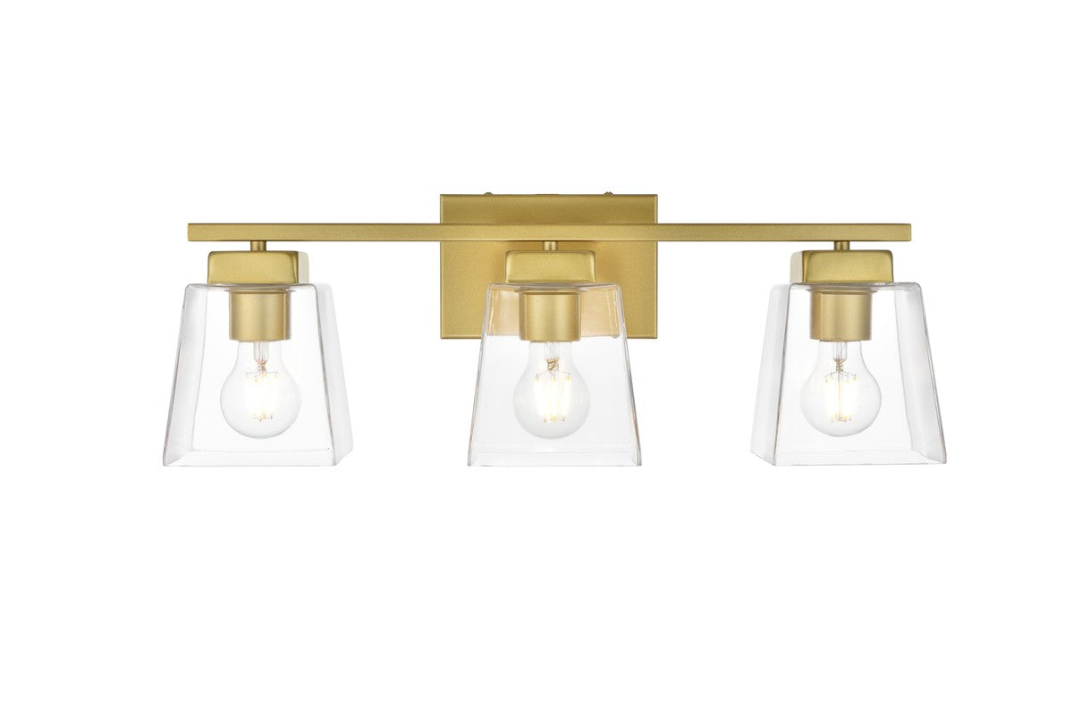 Elegant Lighting - LD7312W23BRA - Three Light Bath Sconce - Merrick - Brass And Clear