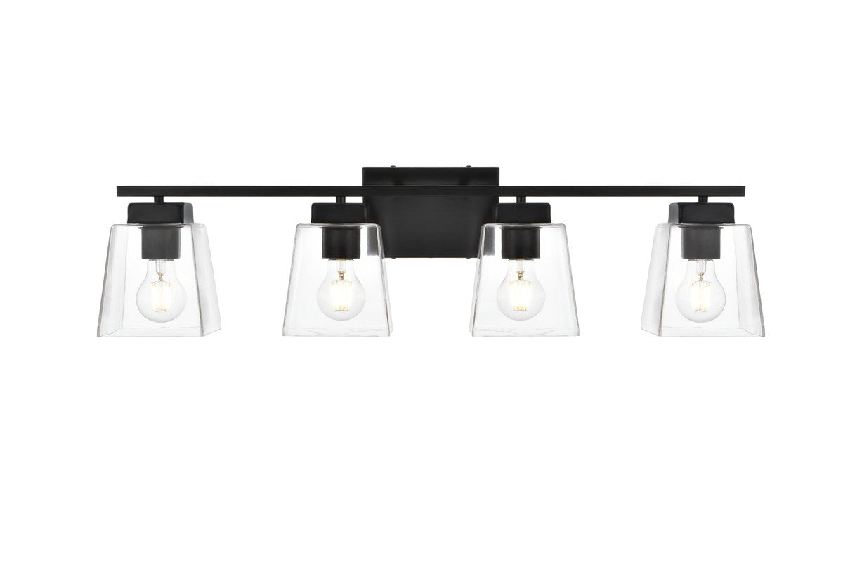 Elegant Lighting - LD7312W32BLK - Four Light Bath Sconce - Merrick - Black and Clear