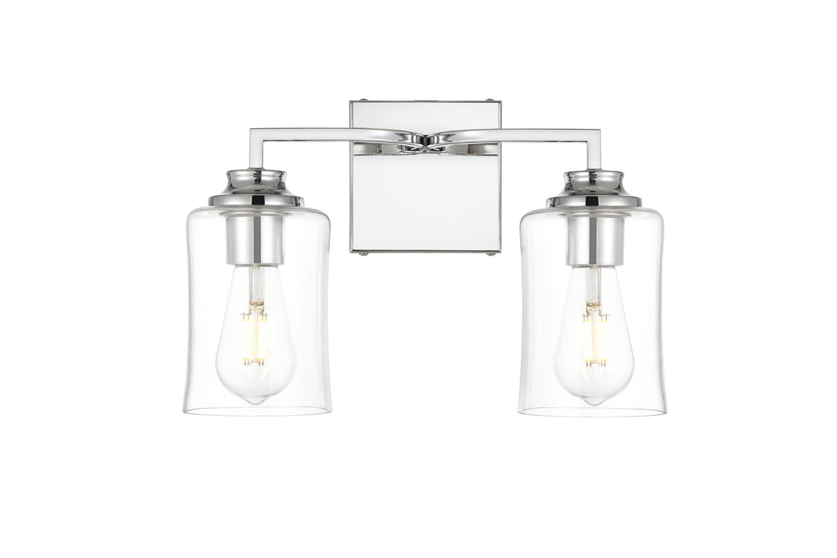 Elegant Lighting - LD7314W14CH - Two Light Bath Sconce - Ronnie - Chrome And Clear