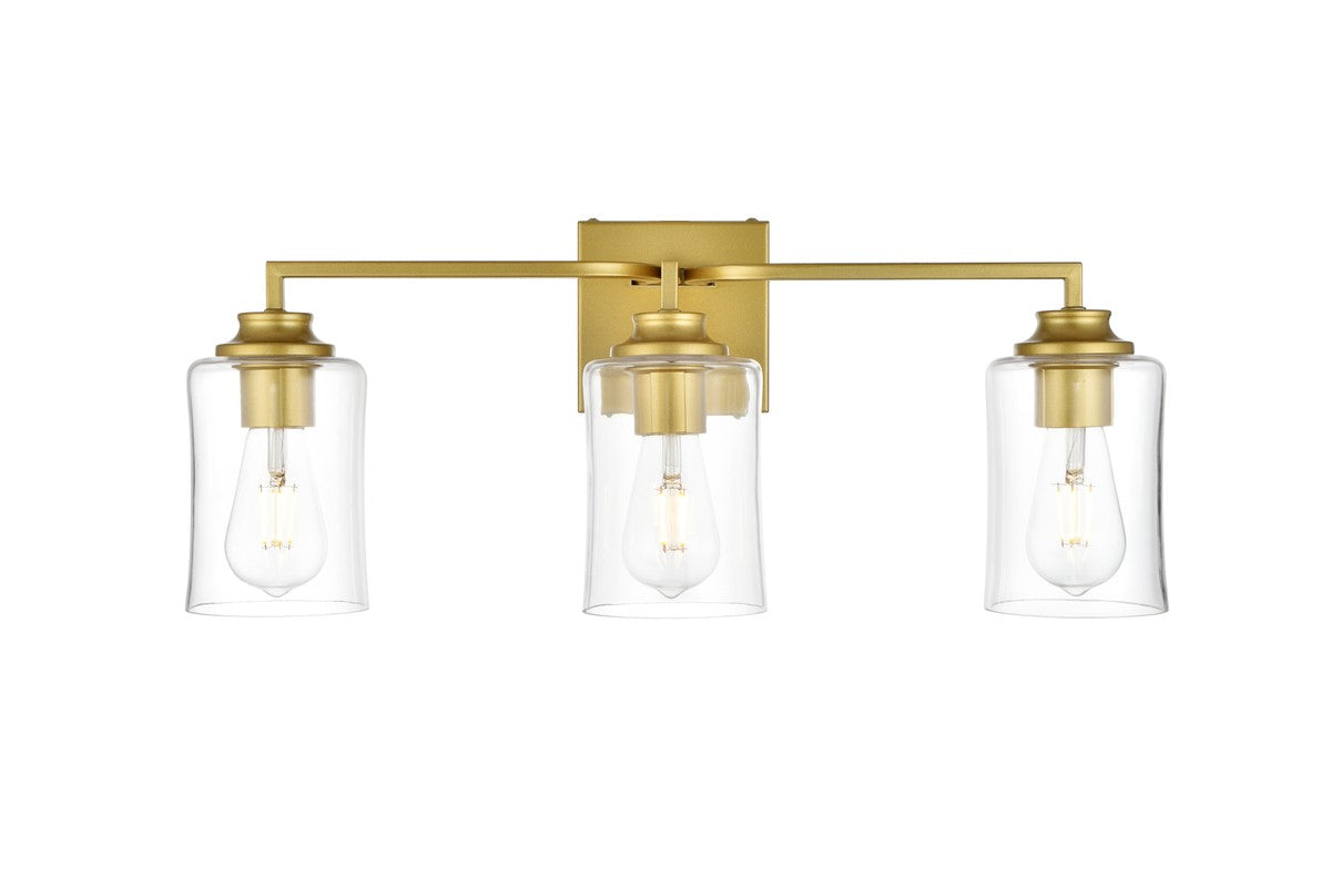 Elegant Lighting - LD7314W23BRA - Three Light Bath Sconce - Ronnie - Brass And Clear