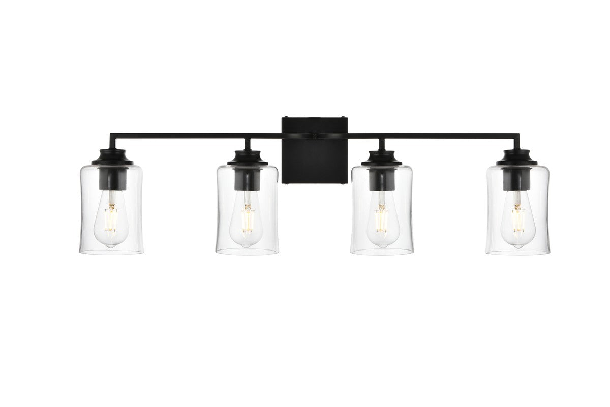 Elegant Lighting - LD7314W32BLK - Four Light Bath Sconce - Ronnie - Black and Clear