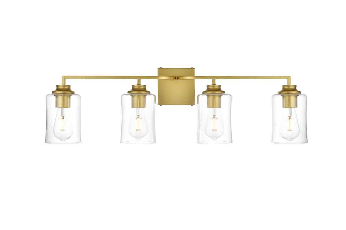 Elegant Lighting - LD7314W32BRA - Four Light Bath Sconce - Ronnie - Brass and Clear